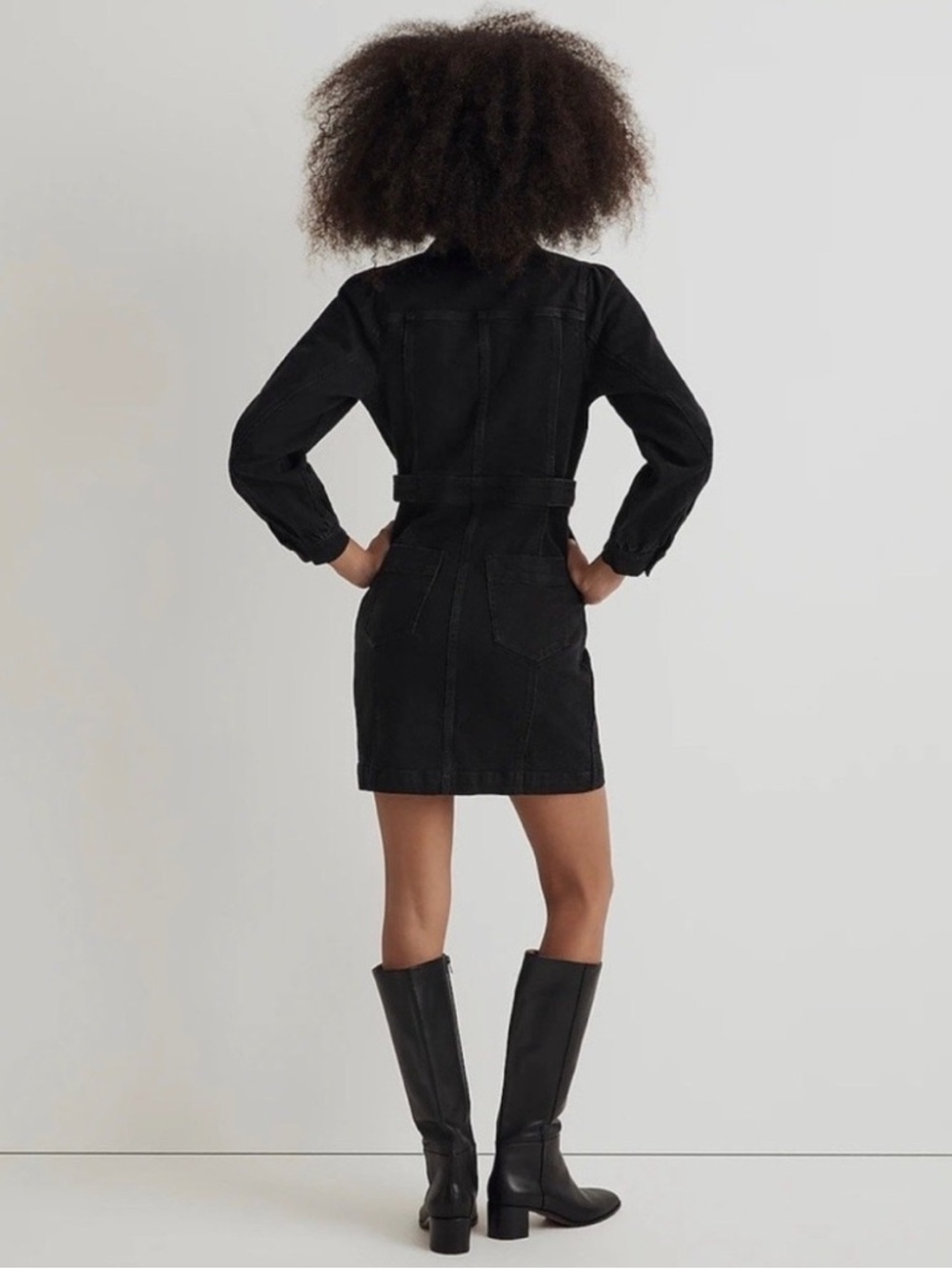 NWT Madewell Black Denim Mini Dress - Picture 2 of 6